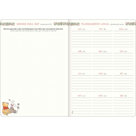 Foto ilustrativa Planner Grampeado 17,8 x 25,4 cm Pooh 90 G 2027