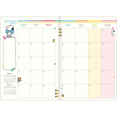 Foto ilustrativa Planner Grampeado 17,8 x 25,4 cm Snoopy 90 G 2026