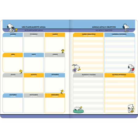 Foto ilustrativa Planner Grampeado 17,8 x 25,4 cm Snoopy 90 G 2027