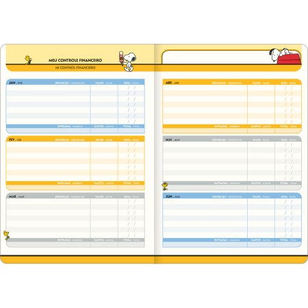 Foto ilustrativa Planner Grampeado 17,8 x 25,4 cm Snoopy 90 G 2027