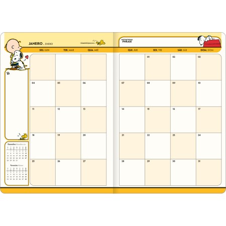 Foto ilustrativa Planner Grampeado 17,8 x 25,4 cm Snoopy 90 G 2027