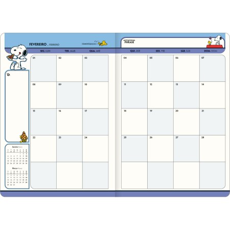 Foto ilustrativa Planner Grampeado 17,8 x 25,4 cm Snoopy 90 G 2027