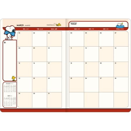 Foto ilustrativa Planner Grampeado 17,8 x 25,4 cm Snoopy 90 G 2027