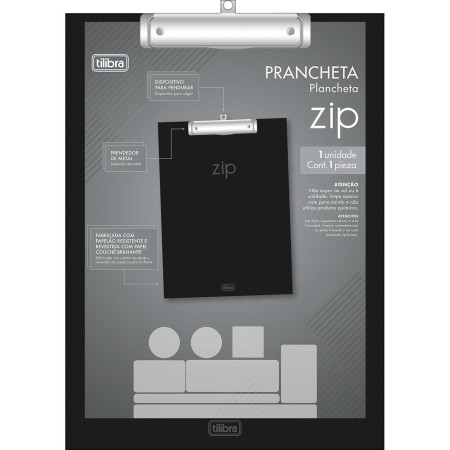 Foto ilustrativa Prancheta A4 Decorada Zip com Prendedor Metálico