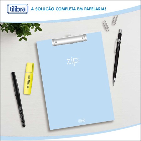 Foto ilustrativa Prancheta A4 Zip - Azul-Claro