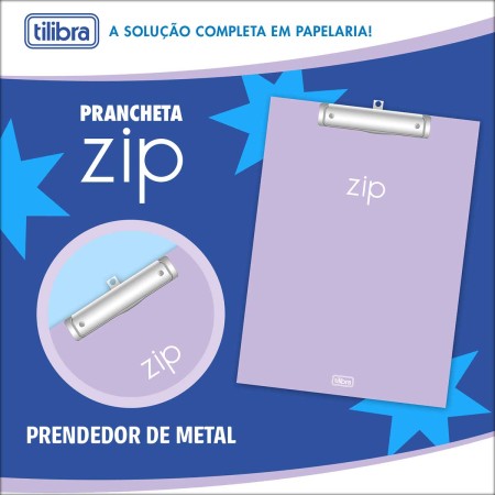 Foto ilustrativa Prancheta A4 Zip - Lilás