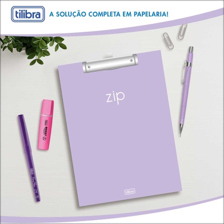Foto ilustrativa Prancheta A4 Zip - Lilás