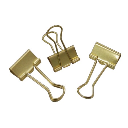 Foto ilustrativa Prendedor de Papel 19mm Dourado 12 Unidades
