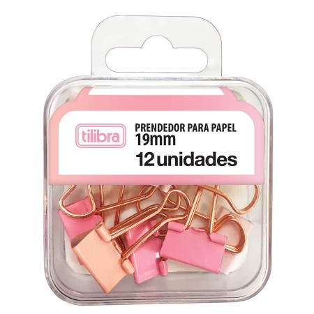 Foto ilustrativa Prendedor de Papel 19mm Rosa Pastel 12 Unidades