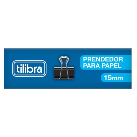 Foto ilustrativa Prendedor Preto para Papel 15mm Caixa com 12 Unidades