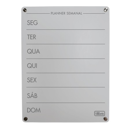 Foto ilustrativa Quadro Acrílico Transparente Planner Semanal