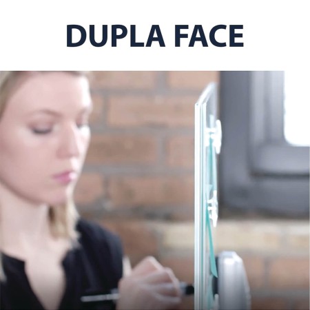 Foto ilustrativa Quadro Branco Magnético Vidro Divisória para Mesa 58x40cm