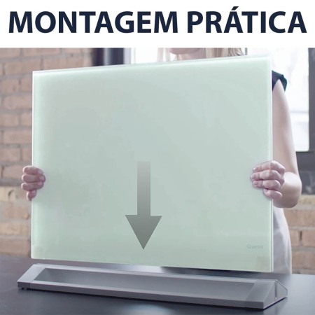 Foto ilustrativa Quadro Branco Magnético Vidro Divisória para Mesa 58x40cm