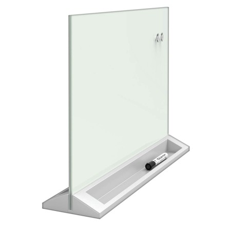 Foto ilustrativa Quadro Branco Magnético Vidro Divisória para Mesa 58x40cm