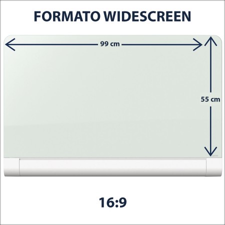 Foto ilustrativa Quadro Branco Magnético Vidro Horizon 99x55cm