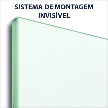 Foto ilustrativa Quadro Branco Magnético Vidro InvisaMount 127x71cm