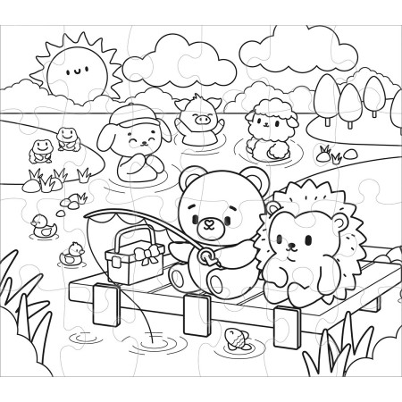 Foto ilustrativa Quebra-Cabeça 24 Peças para Colorir