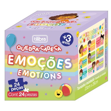 Foto ilustrativa Quebra-Cabeça 24 Peças Pedagógico - Corpo Humano, Animais e Emoções