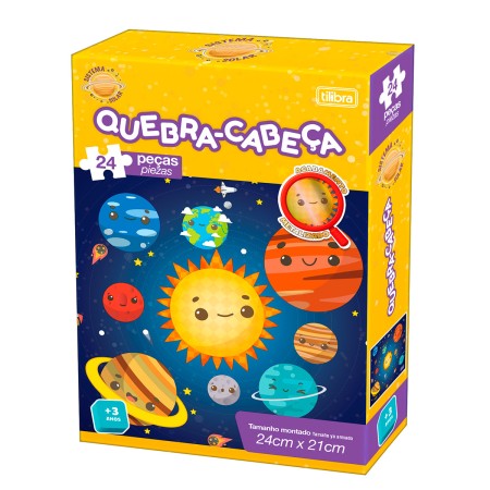 Foto ilustrativa Quebra-Cabeça Caixa Individual 24 Peças Sistema Solar