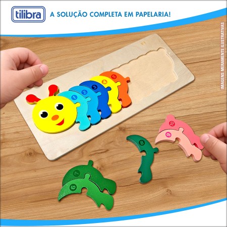 Foto ilustrativa Quebra-Cabeça Madeira Centopéia