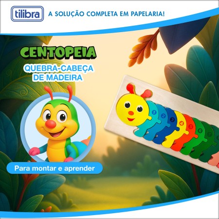 Foto ilustrativa Quebra-Cabeça Madeira Centopéia