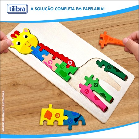 Foto ilustrativa Quebra-Cabeça Madeira Girafa