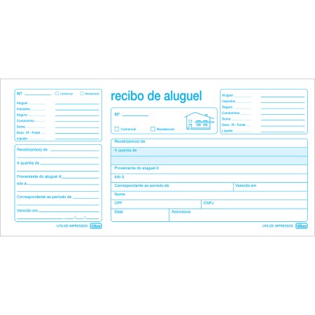 Foto ilustrativa Recibo de Aluguel Com Canhoto 50 Folhas