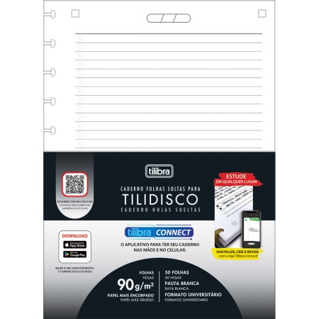 Foto ilustrativa Refil Connect para Tilidisco Universitário 50 Folhas