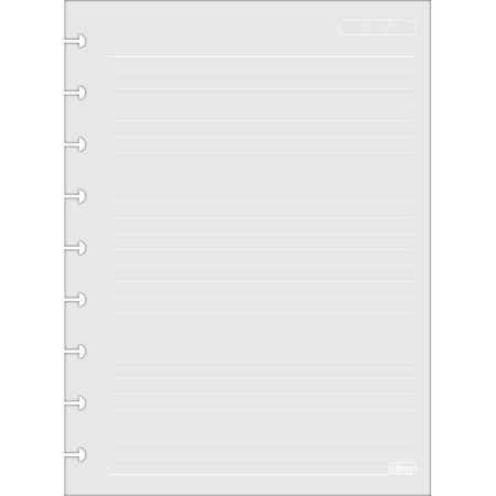 Foto ilustrativa Refil para Tilidisco Colegial Folhas Cinzas Pauta Branca 50 Folhas