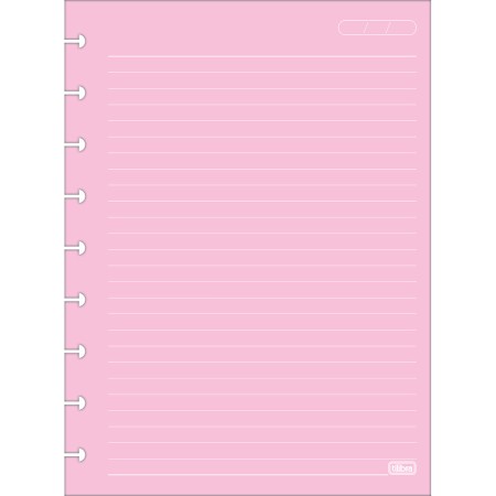 Foto ilustrativa Refil para Tilidisco Colegial Folhas Coloridas Pauta Branca 50 Folhas