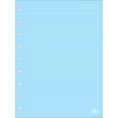 Foto ilustrativa Refil para Tilidisco Colegial Folhas Coloridas Pauta Branca 50 Folhas