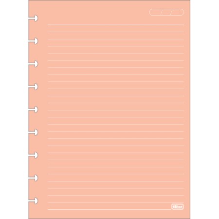 Foto ilustrativa Refil para Tilidisco Colegial Folhas Coloridas Pauta Branca 50 Folhas