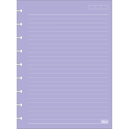 Foto ilustrativa Refil para Tilidisco Colegial Folhas Coloridas Pauta Branca 50 Folhas