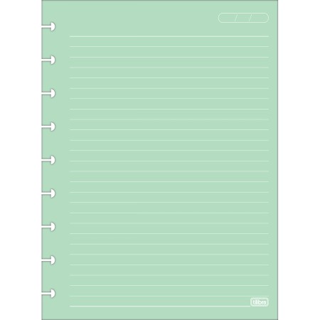 Foto ilustrativa Refil para Tilidisco Colegial Folhas Coloridas Pauta Branca 50 Folhas