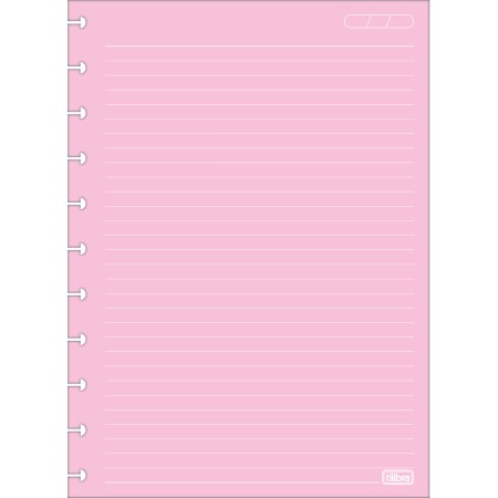 Foto ilustrativa Refil para Tilidisco Universitário Folhas Coloridas Pauta Branca 50 Folhas