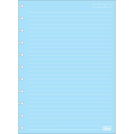 Foto ilustrativa Refil para Tilidisco Universitário Folhas Coloridas Pauta Branca 50 Folhas