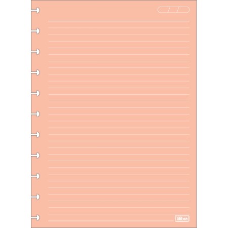 Foto ilustrativa Refil para Tilidisco Universitário Folhas Coloridas Pauta Branca 50 Folhas