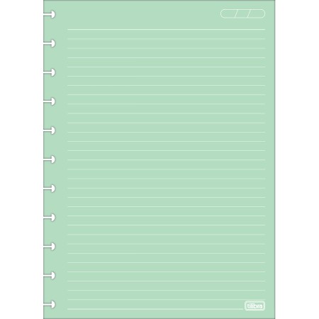 Foto ilustrativa Refil para Tilidisco Universitário Folhas Coloridas Pauta Branca 50 Folhas