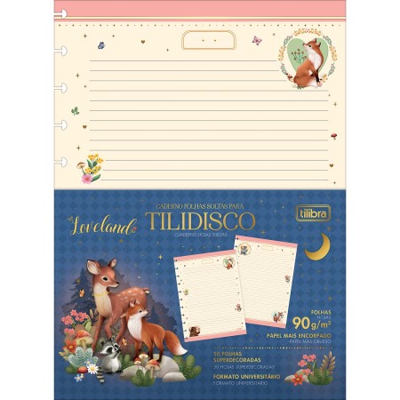 Foto ilustrativa Refil para Tilidisco Universitário Loveland 50 Folhas 90 Gramas