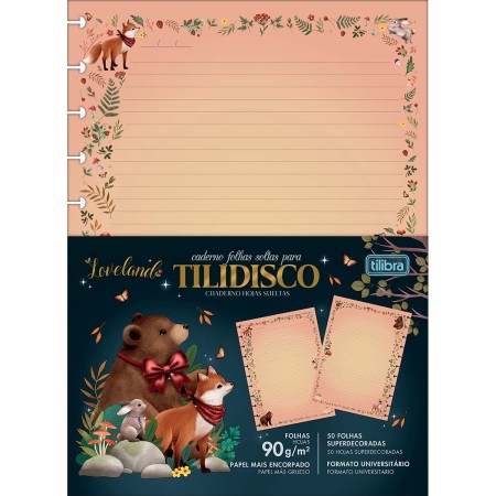 Foto ilustrativa Refil para Tilidisco Universitário Loveland 50 Folhas 90 Gramas