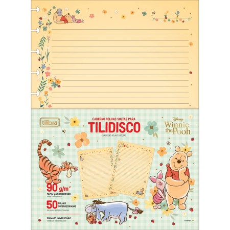 Foto ilustrativa Refil para Tilidisco Universitário Pooh 50 Folhas 90 Gramas