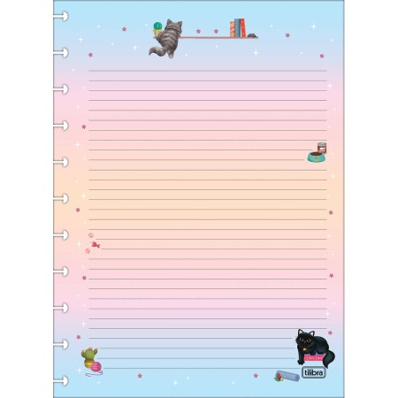 Foto ilustrativa Refil para Tilidisco Universitário Purrfect Cats 50 Folhas 90 Gramas