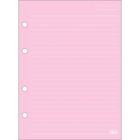 Foto ilustrativa Refil Tiliflex Colorido com Pauta Branca para Caderno Argolado Colegial 80 Folhas 90 Gramas