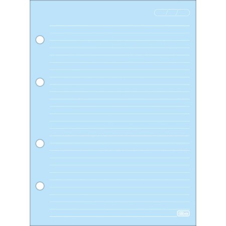 Foto ilustrativa Refil Tiliflex Colorido com Pauta Branca para Caderno Argolado Colegial 80 Folhas 90 Gramas