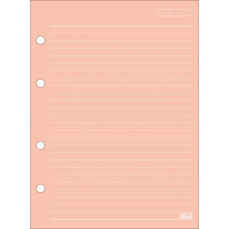 Foto ilustrativa Refil Tiliflex Colorido com Pauta Branca para Caderno Argolado Colegial 80 Folhas 90 Gramas