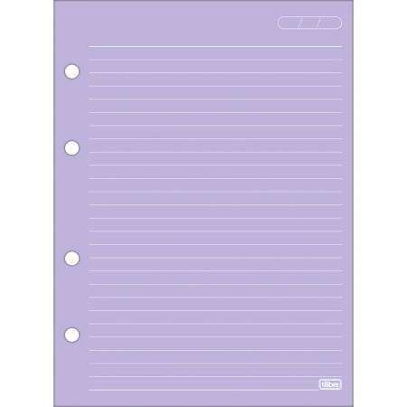 Foto ilustrativa Refil Tiliflex Colorido com Pauta Branca para Caderno Argolado Colegial 80 Folhas 90 Gramas