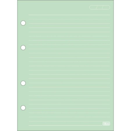 Foto ilustrativa Refil Tiliflex Colorido com Pauta Branca para Caderno Argolado Colegial 80 Folhas 90 Gramas