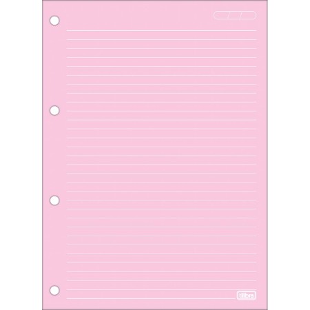 Foto ilustrativa Refil Tiliflex Colorido com Pauta Branca para Caderno Argolado Universitário 80 Folhas 90 Gramas