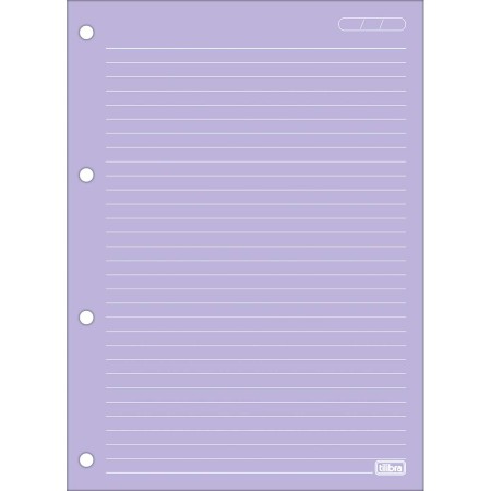 Foto ilustrativa Refil Tiliflex Colorido com Pauta Branca para Caderno Argolado Universitário 80 Folhas 90 Gramas