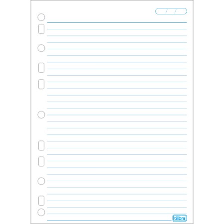 Foto ilustrativa Refil Tiliflex com Furação Universal para Caderno Argolado Universitário 96 Folhas Soltas